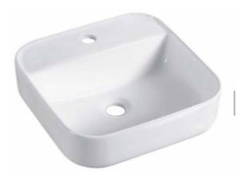 Ovalin Lavabo Cuadrado Ceramico En Blanco