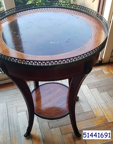 Mesa De Sala Ratona Estilo Francés Con Bronceria Sin Envio Caoba (Usado)