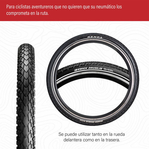 Llanta Para Bicicleta R27.5 X2.0 Kwick Plus Kshield Kenda Color Negro