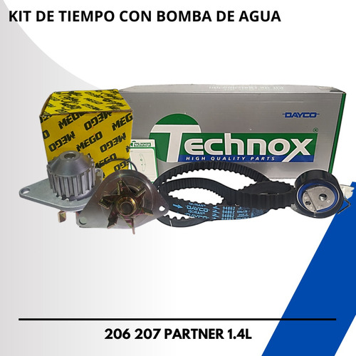 Kit De Tiempo Con Bomba 206 207 Partner   1.4 Litros