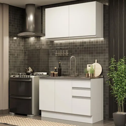 Cocina Integral Madesa Glamy Sin Mesón De Acero Con 120 Cm