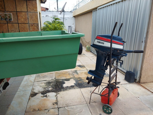 Barco De Pesca Com Motor 15hp E Carroça Emplacada