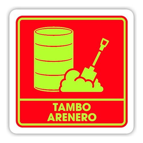 Señalamiento Tambo Arenero Fotoluminiscente 20x20