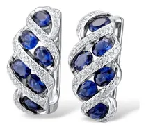 Comprar Preciosos Aretes Zafiros Sinteticos Zirconias Plata Ley 925