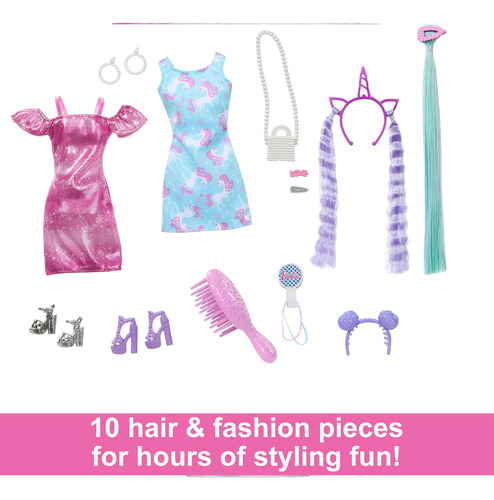 Barbie Fun & Fancy Muñeca Cabello Rosa Ondulado Mattel