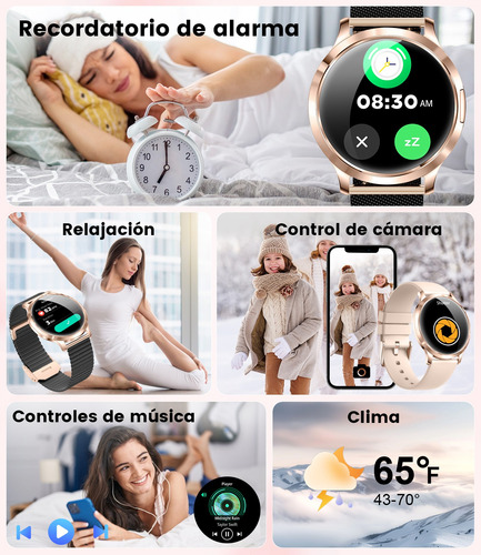 Lige Smartwatch Mujer Fv16-a Rosa 1.43 Hd Llamada Bluetooth Impermeable 100+ Modos Deportivos Para iPhone Andriod