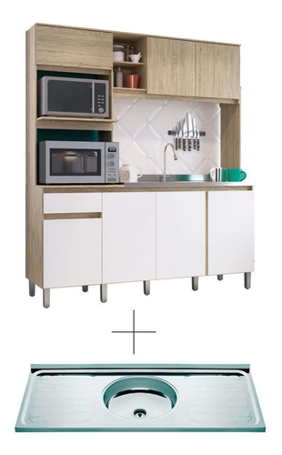 Mueble De Cocina Kit Completo + Pileta Acero Inoxidable 1.20