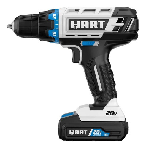 Hart Kit Taladro Inalámbrico 20 V, 1 Bateria/cargador 36 Pzs