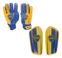 Comprar Kit Guantes Arquero Canilleras Drb Boca Jrs Infantil Oficial