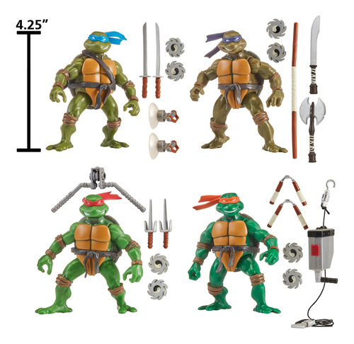 Figura De Acción Tmnt Classic 4 2003 Turtles, Paquete De 4 U