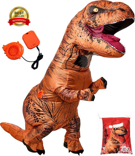 Disfraz Inflable De Dinosaurio T-rex De Fiesta Para Adultos Para Party Con Bomba De Aire Y Caja De Batería