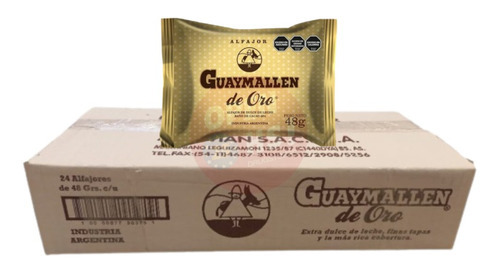 Alfajor Guaymallén Oro Simple Caja 24u Dulce De Leche Cacao