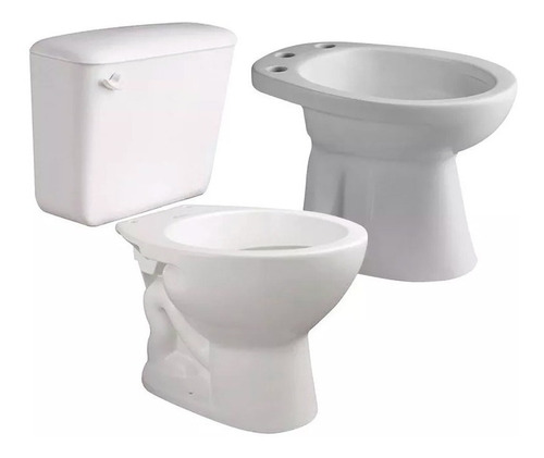 Juego Baño Ferrum Andina Inodoro Corto Deposito Bidet Cs43 *