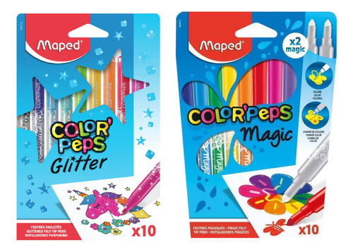 Set Marcadores Maped Glitter Y Magicos X 20 Colores