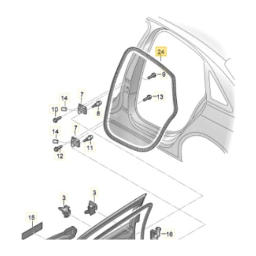 Burlete Puerta Trasera Interna Audi A4 Sedan 2008 - 2015