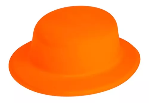 Chapeu Plastico Coquinho Neon - Laranja - Atacado Contini