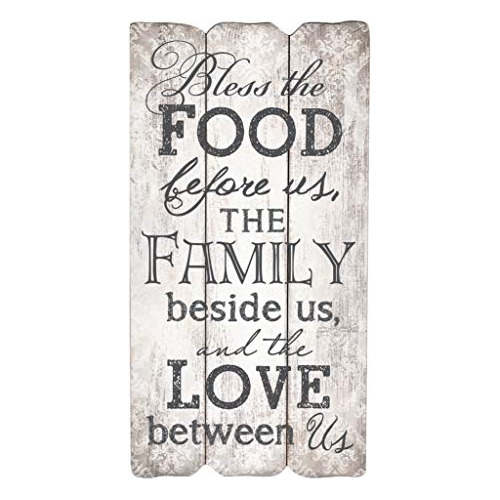 Bless The Food Family And Love 12 X 6 Pequeño Poste De...