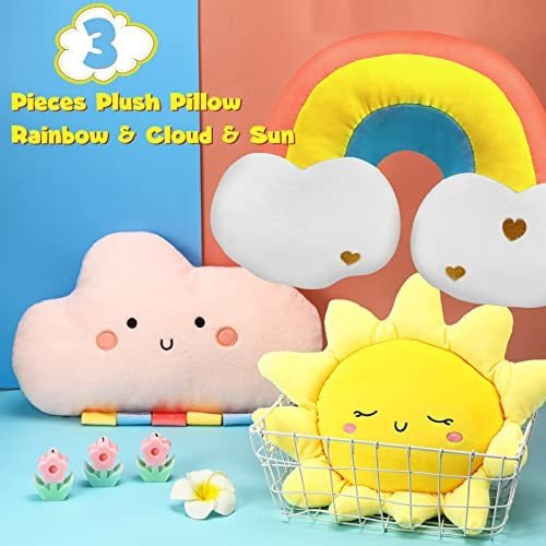 Almohada Nube Arcoíris Sol Luna Estrella 3 Pzs. Infantil