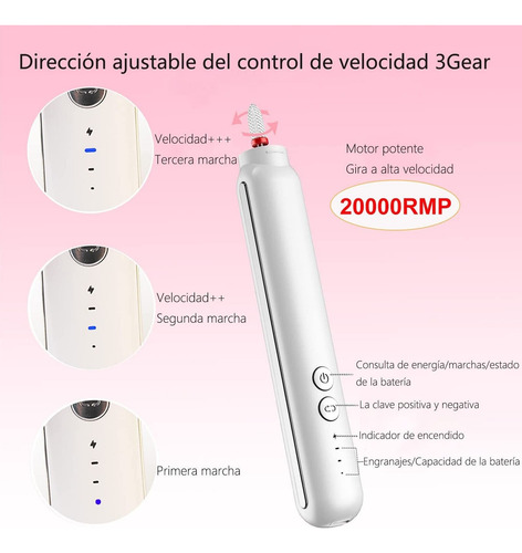 Taladro De Uñas, Lima De Uñas Eléctrica, Velocidad Ajustable
