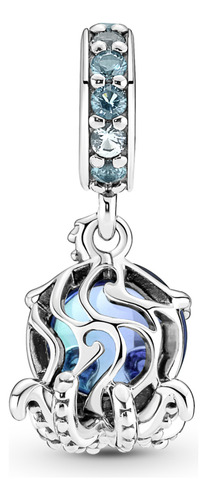 Charm Colgante Pulpo Tierno De Cristal Murano Color Azul