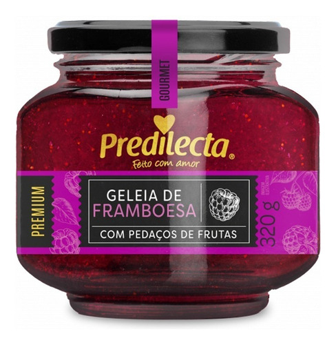 Geleia de framboesa premium vidro sem glúten Predilecta 320g