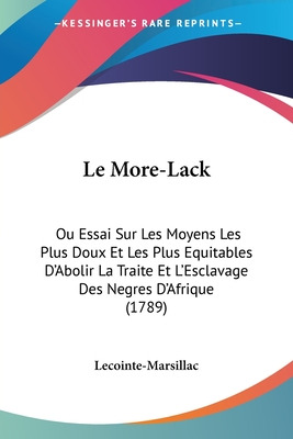 Libro Le More-lack: Ou Essai Sur Les Moyens Les Plus Doux...