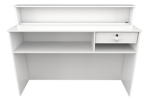 Balcão De Atendimento Vetorial Mooveis Caixa M11 Branco Com 1.15m De Altura X 1.52m De Largura X 41cm De Profundidade