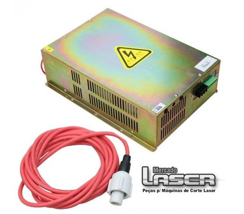 Fonte Laser 80w Dourada Para Maquinas De Corte A Laser