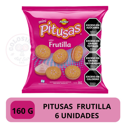 Galletitas Pitusas Frutillas X6 Unidades *golosinas Del Sur*