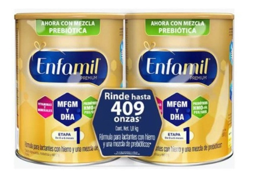 Fórmula Láctea 1 Bebés Enfamil Premium 2 De 900g