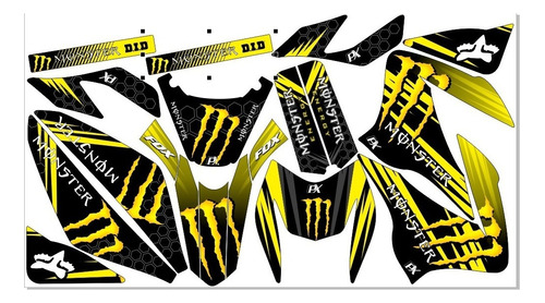 Stickers Para Moto Dm200 Moto Amarilla Mod-173