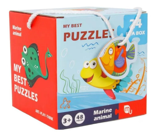 Juguete De Madera Rompecabezas Puzzle Set 24 Piezas 3d.