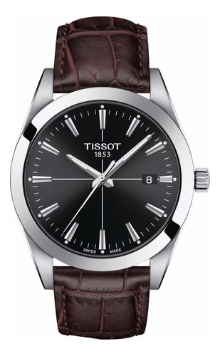 Reloj Tissot T127.410.16.051.01 para caballero, cuarzo y zafiro, correa de color marrón, color de fondo, color Pra
