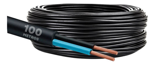 Cabo Eletrico Pp 2 X 4 Mm Rolo 100 Metros Cor da cobertura Preto