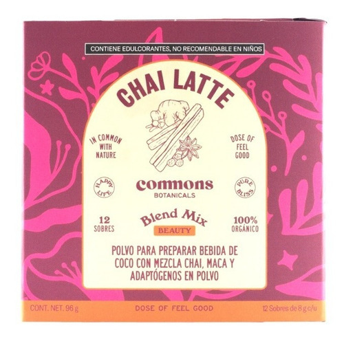 Chai Latte 96g Beauty Blend Adaptógeno Commons Orgánico