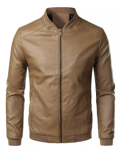 Chaqueta De Cuero Delgada Para Hombre De Primavera Y Otoño