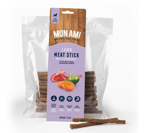 Snack Mon Ami Golosina Meat Stick Lamb 400 Gr 