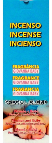 8 Unidades Incensos Aromáticos Special Blend Fragrância Top Fragrância Giovanna Baby