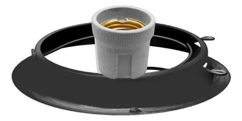 Kit 2 Plafonier C/ Bocal Suporte Aluminio Globo Lustre 10cm Estrutura Preto 110v/220v