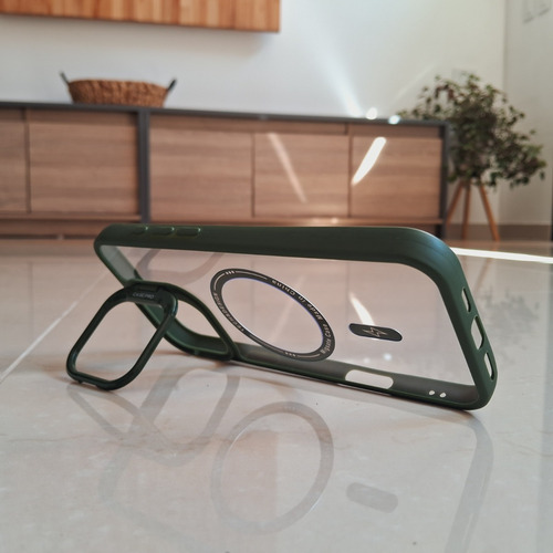 Funda Para Iphone 14 Plus/pro Max Estilo Magsafe Lens Stand Verde