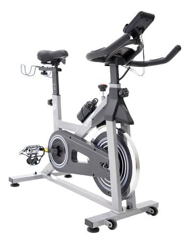 Bicicleta Fija Spinning 15 kg Rueda De Inercia Estática Peso Max 120 kg Color Gris Asiento Ajustable Con Soporte Botella Fitness Cardio Ejercicio Gym Xtreme Life