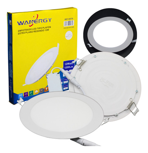 Lampara Empotrar De 12w Luz Blanca Plafon Extra Plano