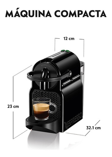 Nespresso Inissia Preta, Cafeteira 110v D40 Cor Preto