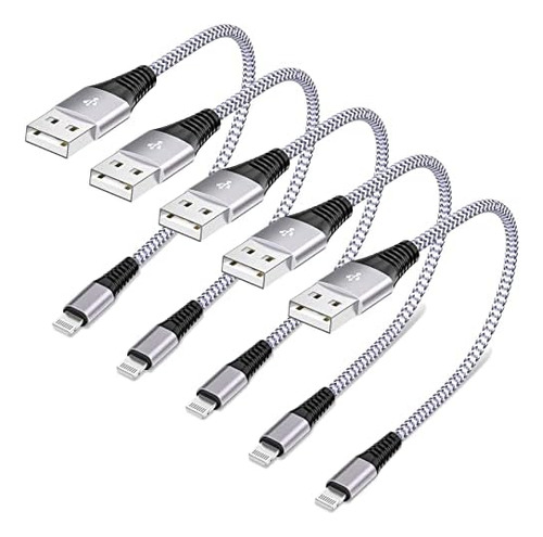 Paquete 5 Lightning Cortos 8 Pulgadas Mfi Carga Rapida Para