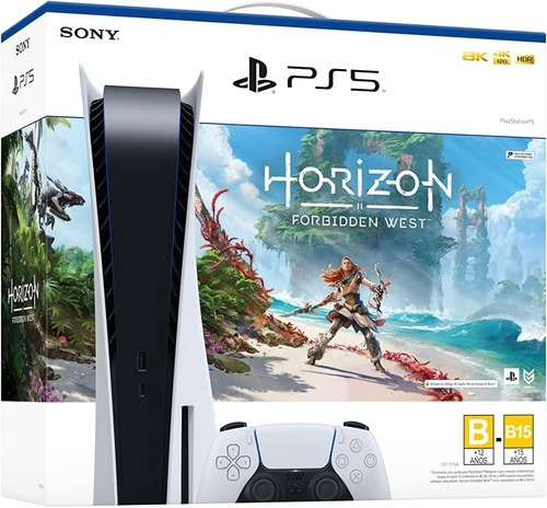 Sony PlayStation 5 825GB Horizon Forbidden West Bundle color  blanco y negro