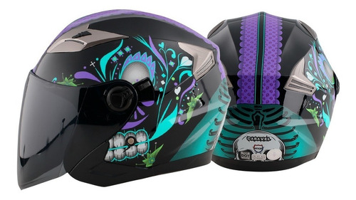 Casco Moto Semi Integral Jaguar Caravel Doble Visor 