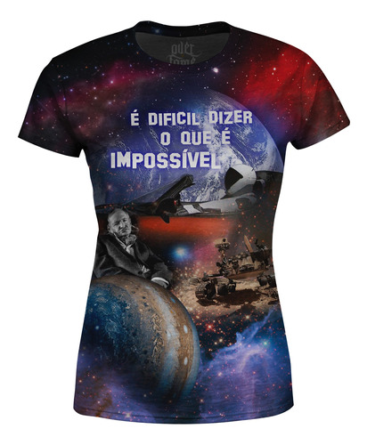 Camiseta Baby Look Feminina Conquistas Espaciais