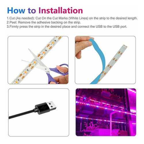 Usb 5v Led Touch Control Luz De Crecimiento For Plantas