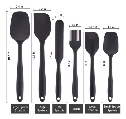 Juego De 6 Espátulas Miserables Silicón Set Resistentes
