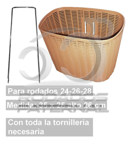 Canasto Delantero Grande Marron Para Bicicleta